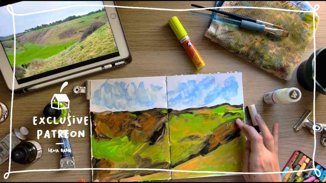 Je commence un nouveau carnet spécial "PATREON" : comment j'utilise le mix-media | PAINT WITH ME