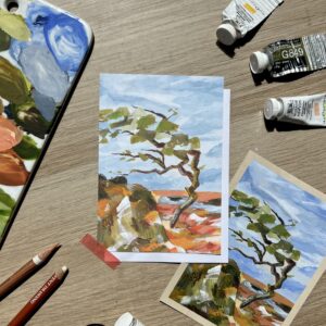 Print A6 arbre rouge